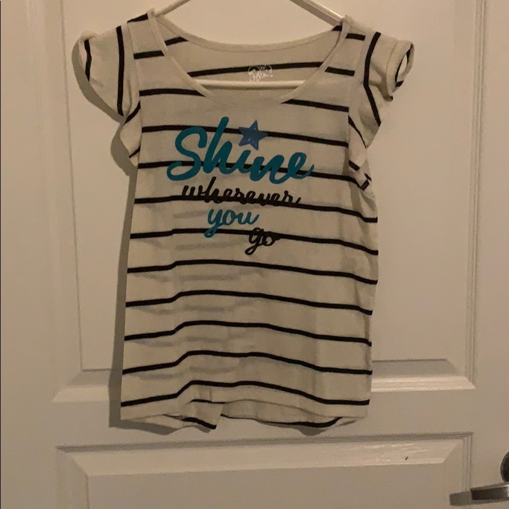 Cream and black tee shirt
